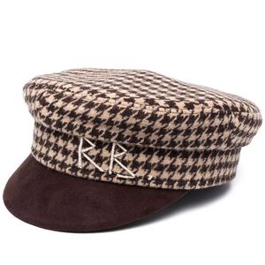 Ruslan Baginskiy houndstooth print baker boy hat.